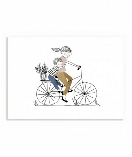 Affiche Balade à vélo fille format A5 - My lovely thing