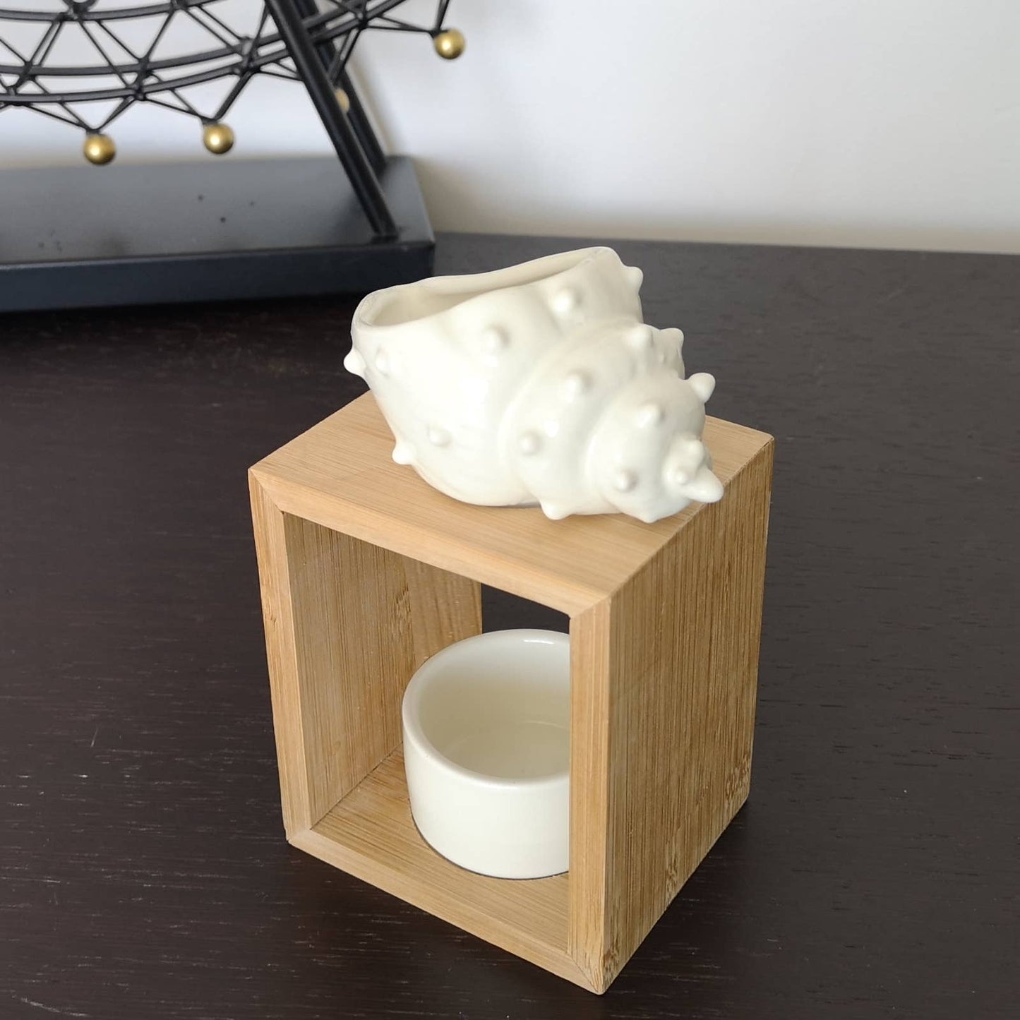 Bruleur fondant parfum d'ambiance - bambou / céramique Shell