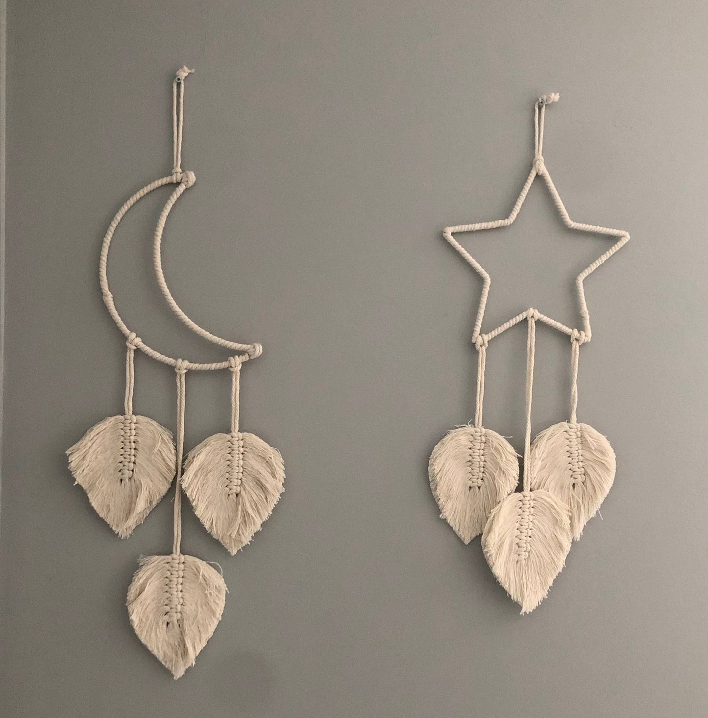 Attrape-rêves étoile macramé coton décoration murale bohème
