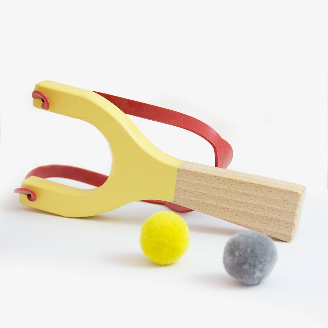 Catapulte en bois de hêtre pour enfants | Jouet artisanal écologique