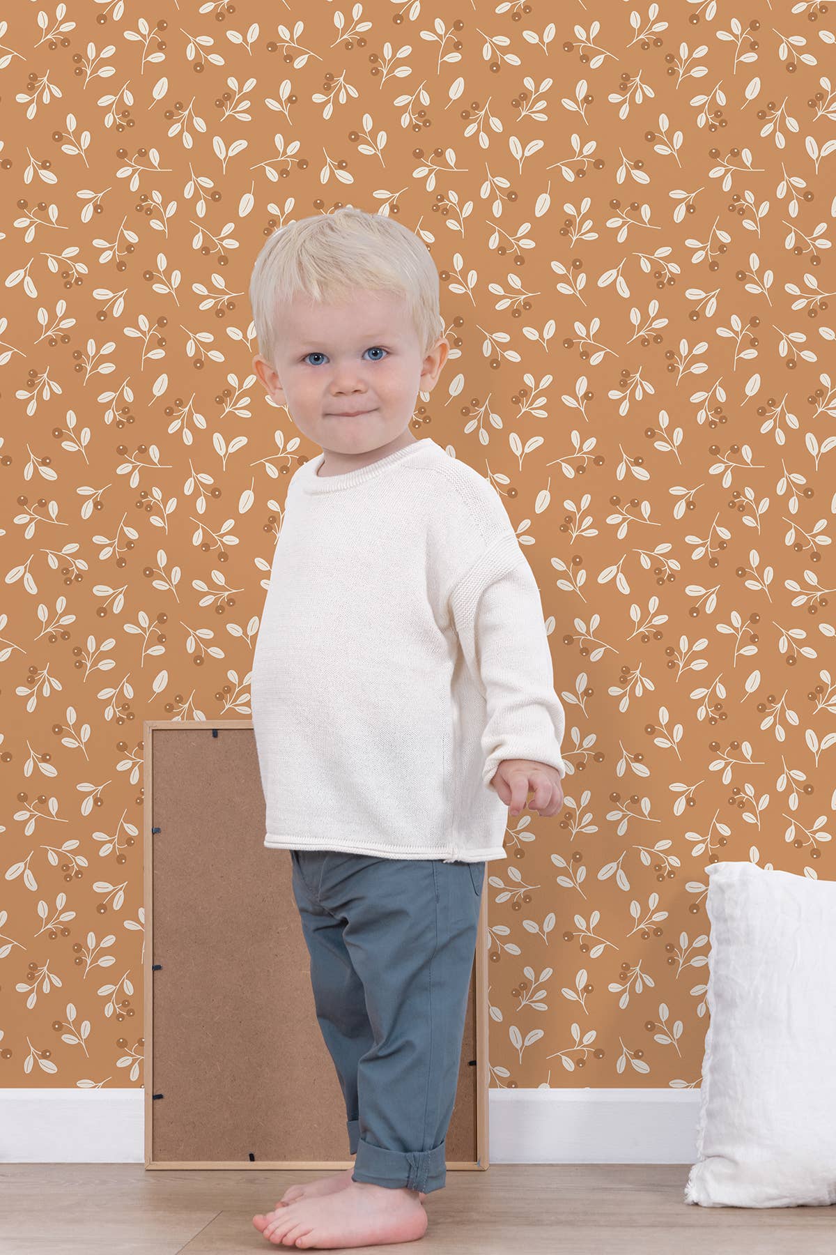 Papier peint baies sauvages chameau 50cm x 10m
