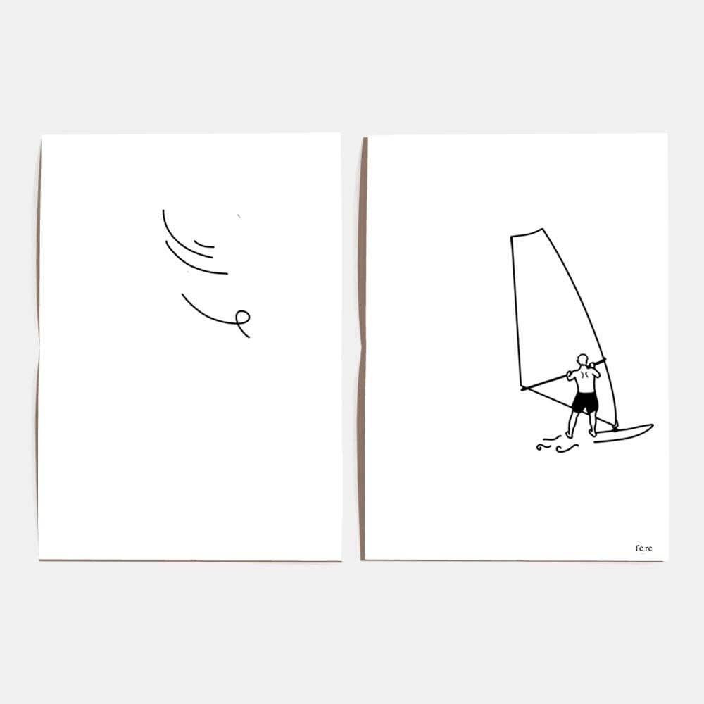 Affiche Les sportifs - La planche à voile