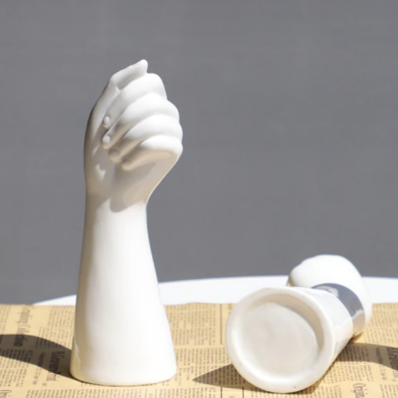 Vase céramique forme main 23,5 cm décoration artisanale