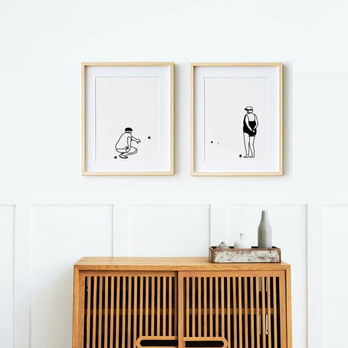 Affiche Les sportifs - Le couple pétanque