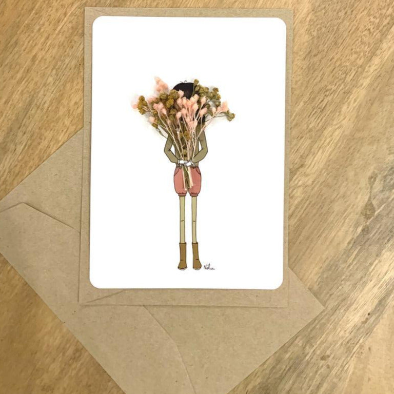 Cartes postales fleurs séchées Nélia Illustration - Papeterie artisanale Made in France