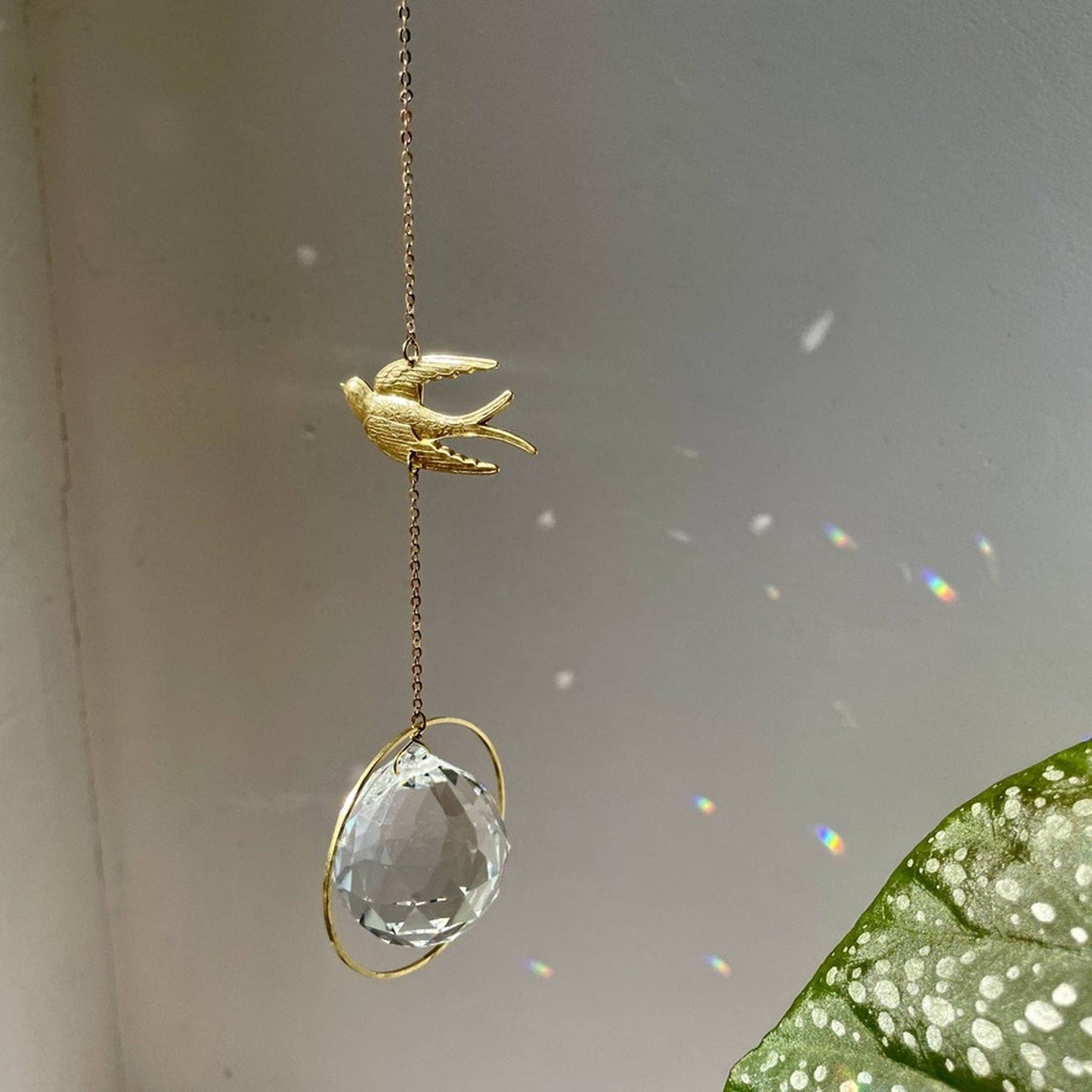 Attrape-soleil Hirondelle Cristal Prisme Fenêtre Décoration Lumière