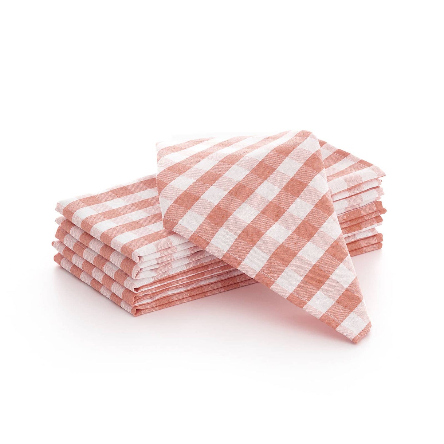 Lot de 6 serviettes vichy coton 45x45 cm – Qualité hôtelière