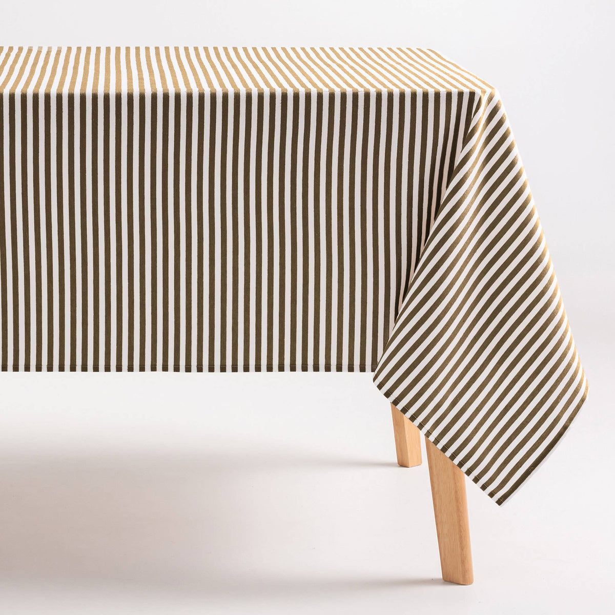 Nappe rayée résistante aux taches en coton polyester de la marque GAMUSI, 140 cm de large, idéale pour la cuisine ou la salle à manger.