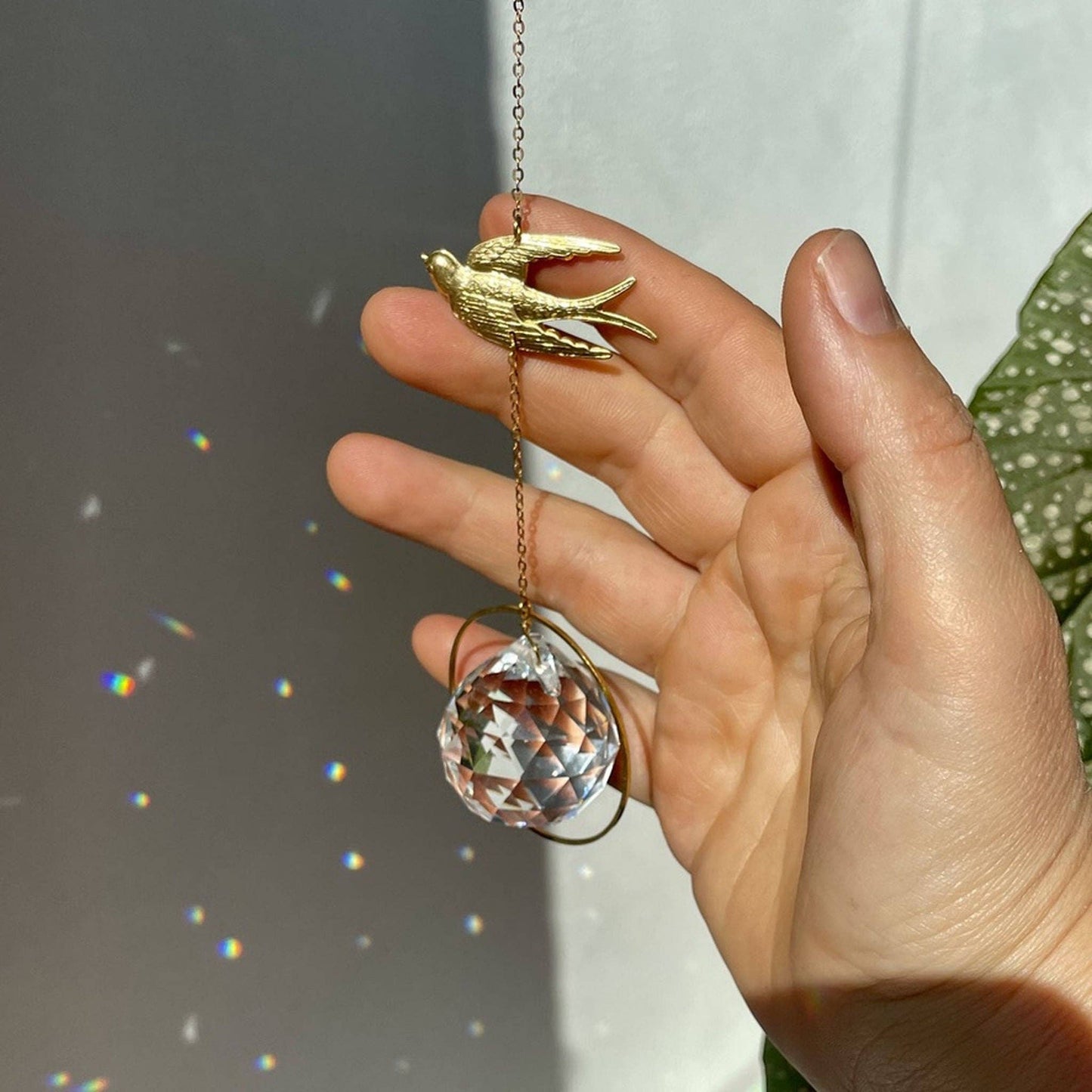 Attrape-soleil Hirondelle Cristal Prisme Fenêtre Décoration Lumière