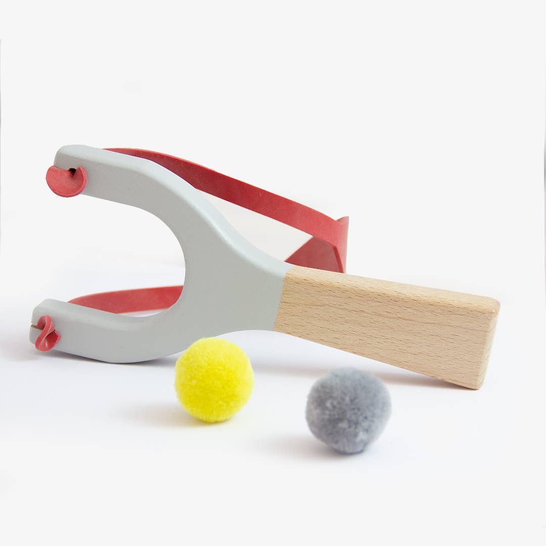 Catapulte en bois de hêtre pour enfants | Jouet artisanal écologique