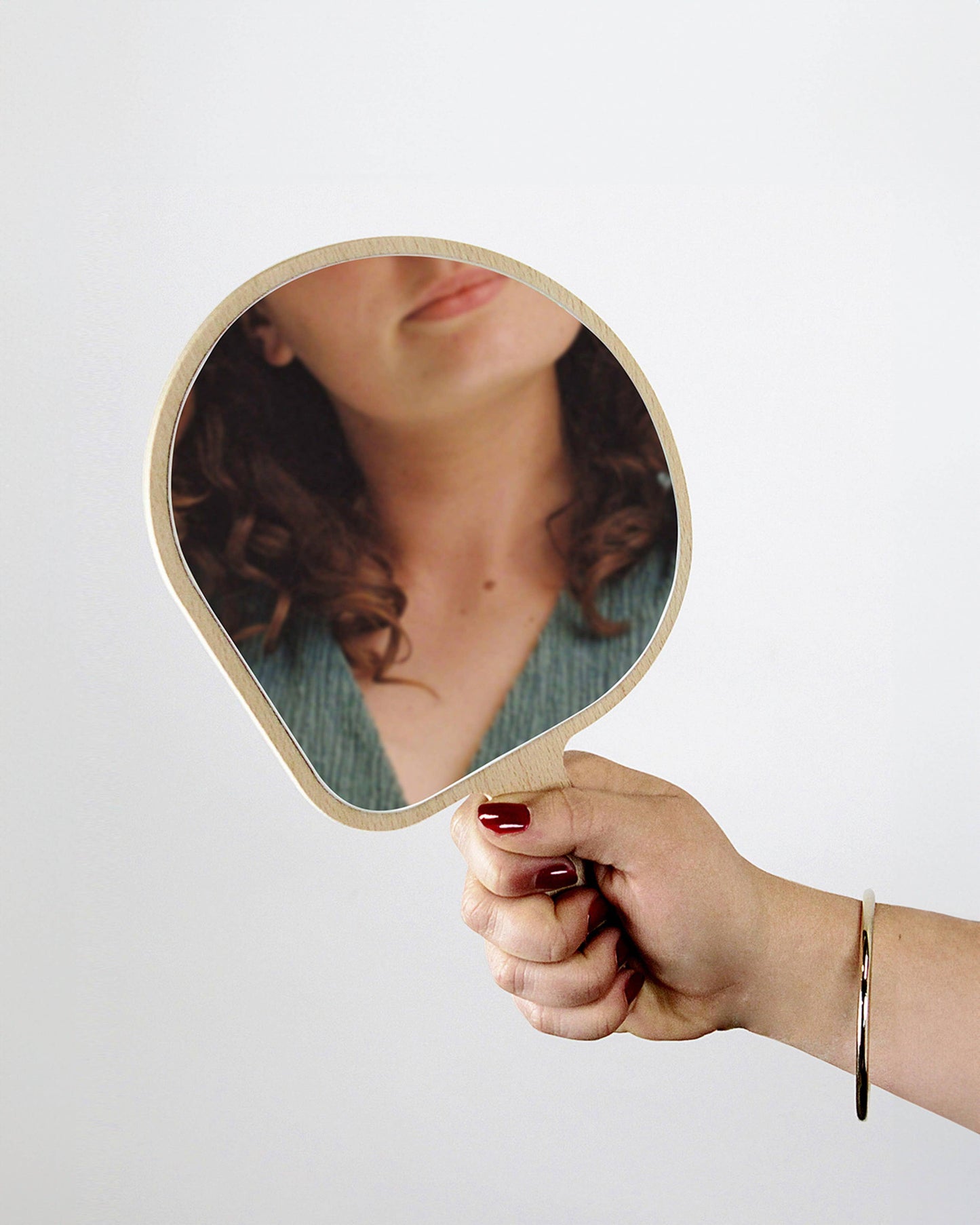 Kagami - Miroir à poser avec rangement en hêtre