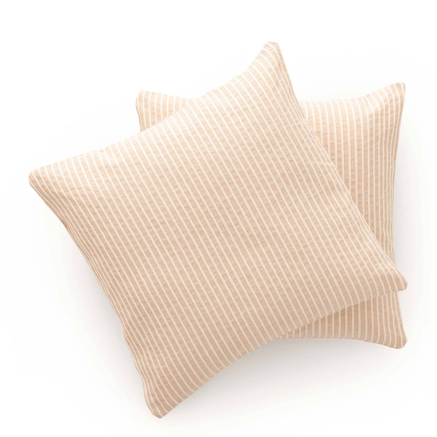 Lot de 2 housses de coussin jacquard rayées 45x45 cm coton polyester BANA