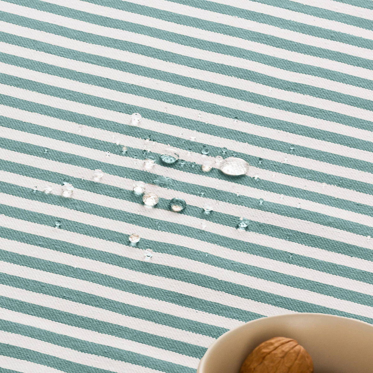 Nappe rayée résistante aux taches en coton polyester GAMUSI, 140 cm, idéale pour la table avec motifs colorés et tissu durable