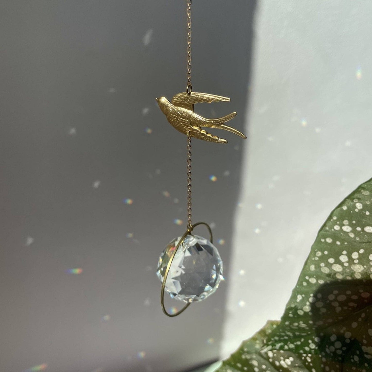 Attrape-soleil Hirondelle Cristal Prisme Fenêtre Décoration Lumière