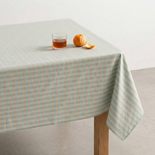 Nappe anti-taches vichy en coton GAMUSI, motif carreaux élégants, 140 cm, idéale pour la cuisine ou la salle à manger.