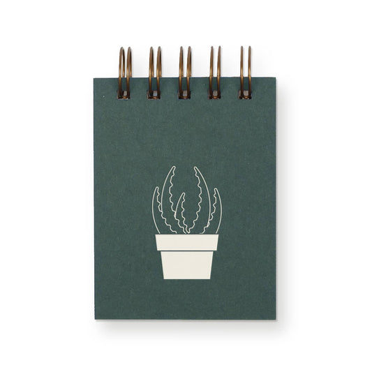Carnet Mini Jotter Ruff House Print Shop avec couverture à motifs de succulentes, petit carnet idéal pour notes et croquis.