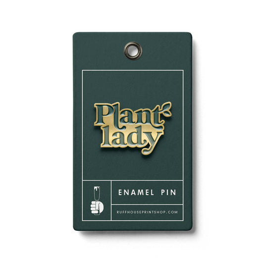 Broche en émail Lady de Ruff House Print Shop, détail coloré et élégant, à porter sur vêtements ou accessoires.