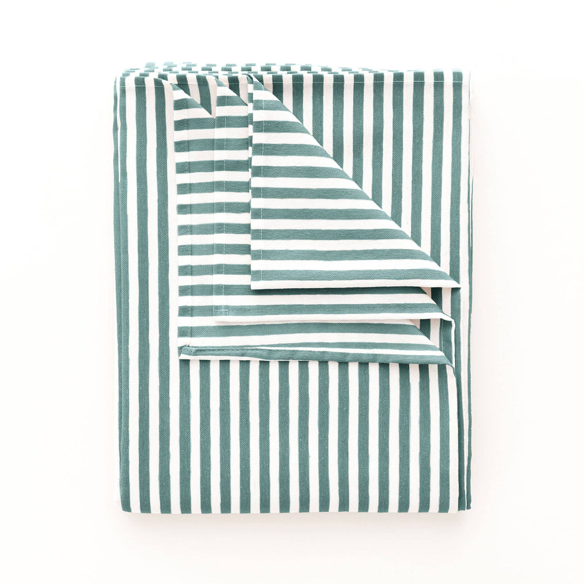 Nappe rayée résistante aux taches en coton polyester GAMUSI, longueur 140 cm, idéale pour la cuisine ou la salle à manger.