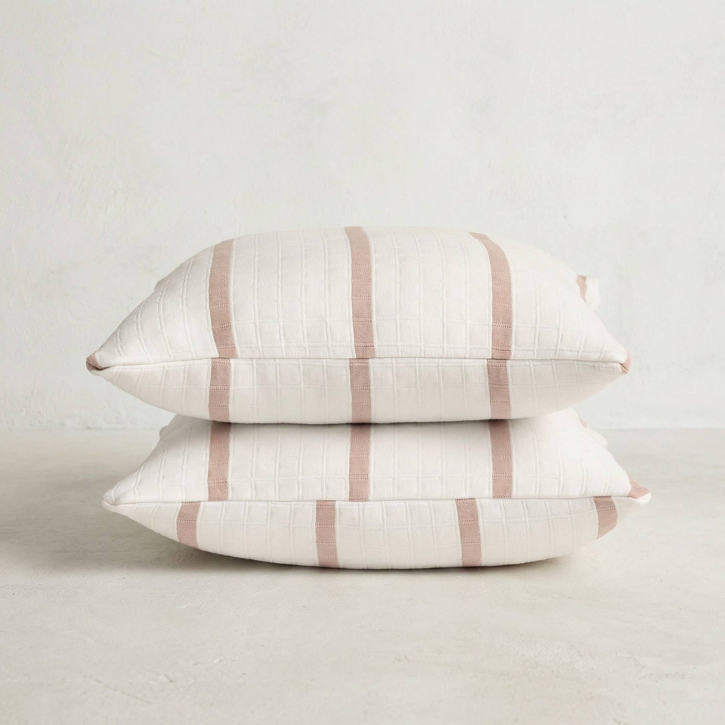 Housses de coussin jacquard rayures RETTA 45x45 cm lot de 2