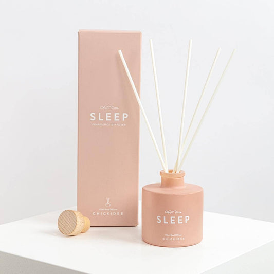 Diffuseur de sommeil Chickidee avec huile naturelle, 110 ml, montrant le diffuseur élégant et l'huile essentielle pour la relaxation.
