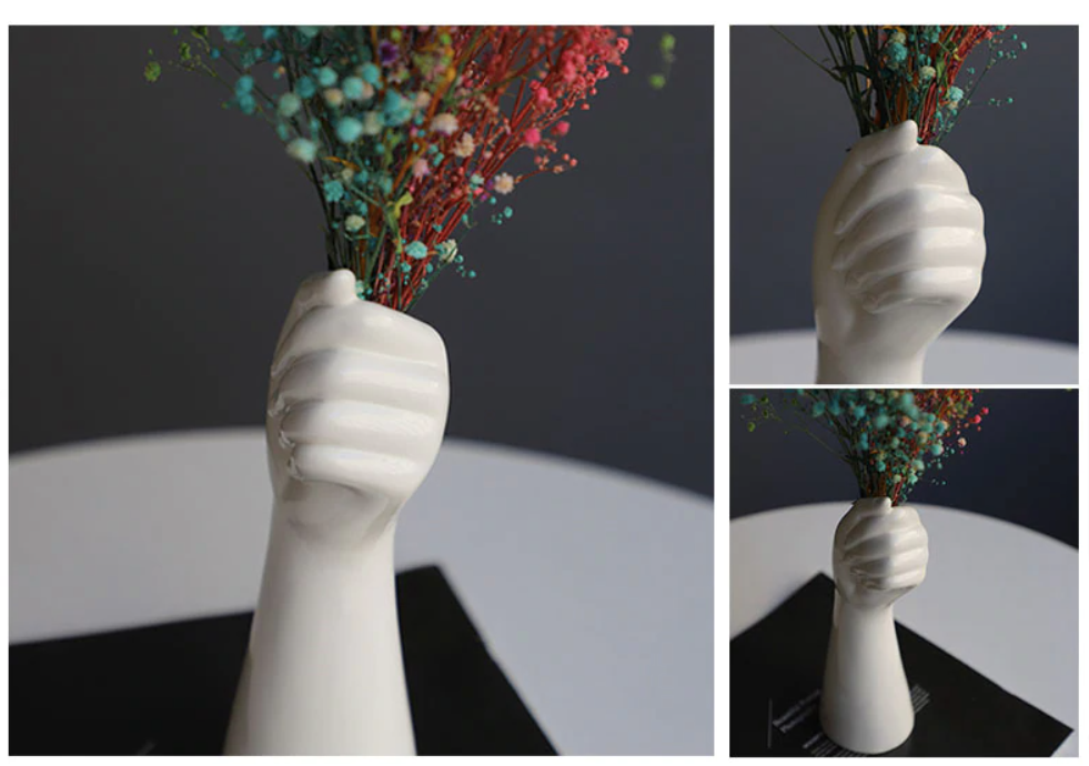 Vase en céramique en forme de main