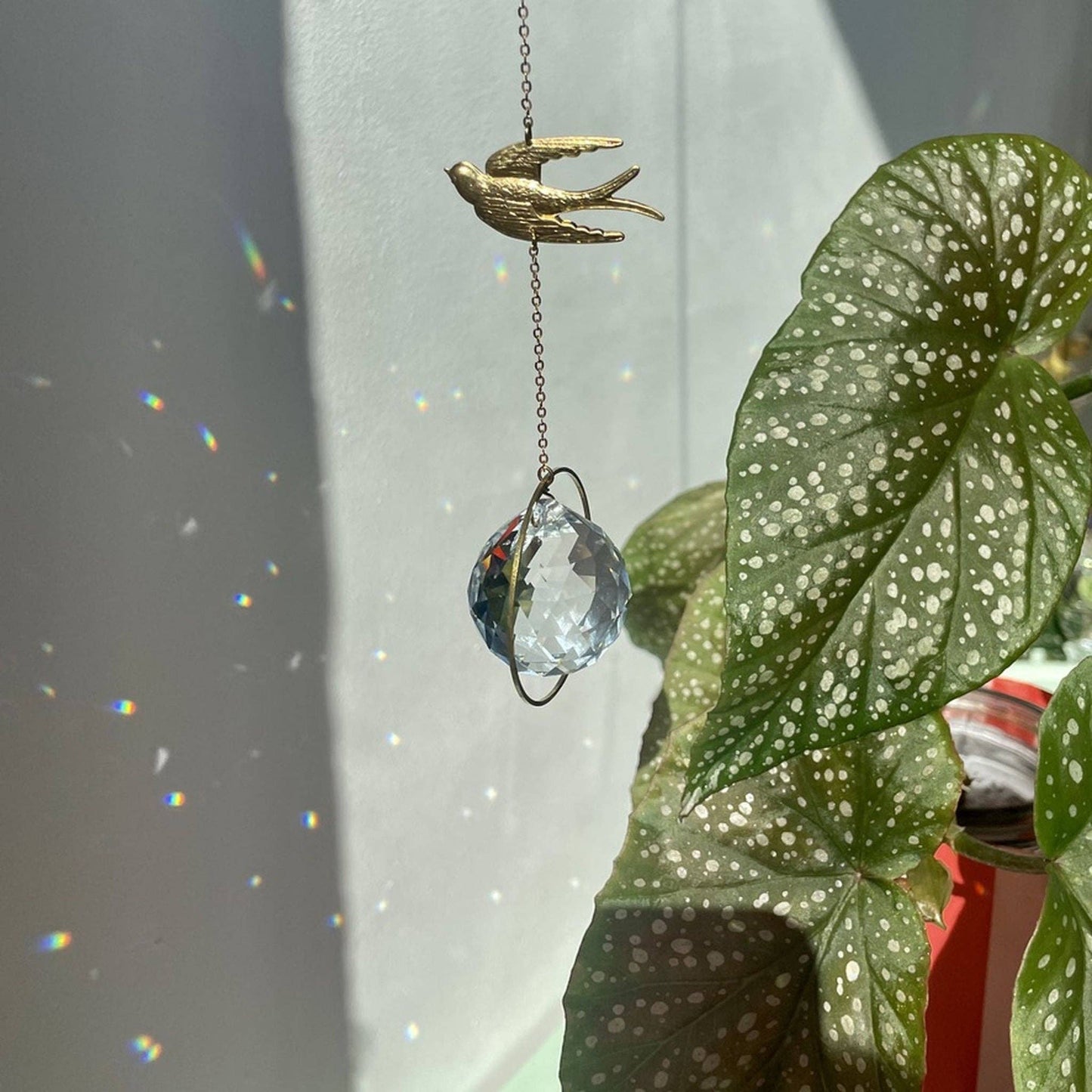 Attrape-soleil Hirondelle Cristal Prisme Fenêtre Décoration Lumière