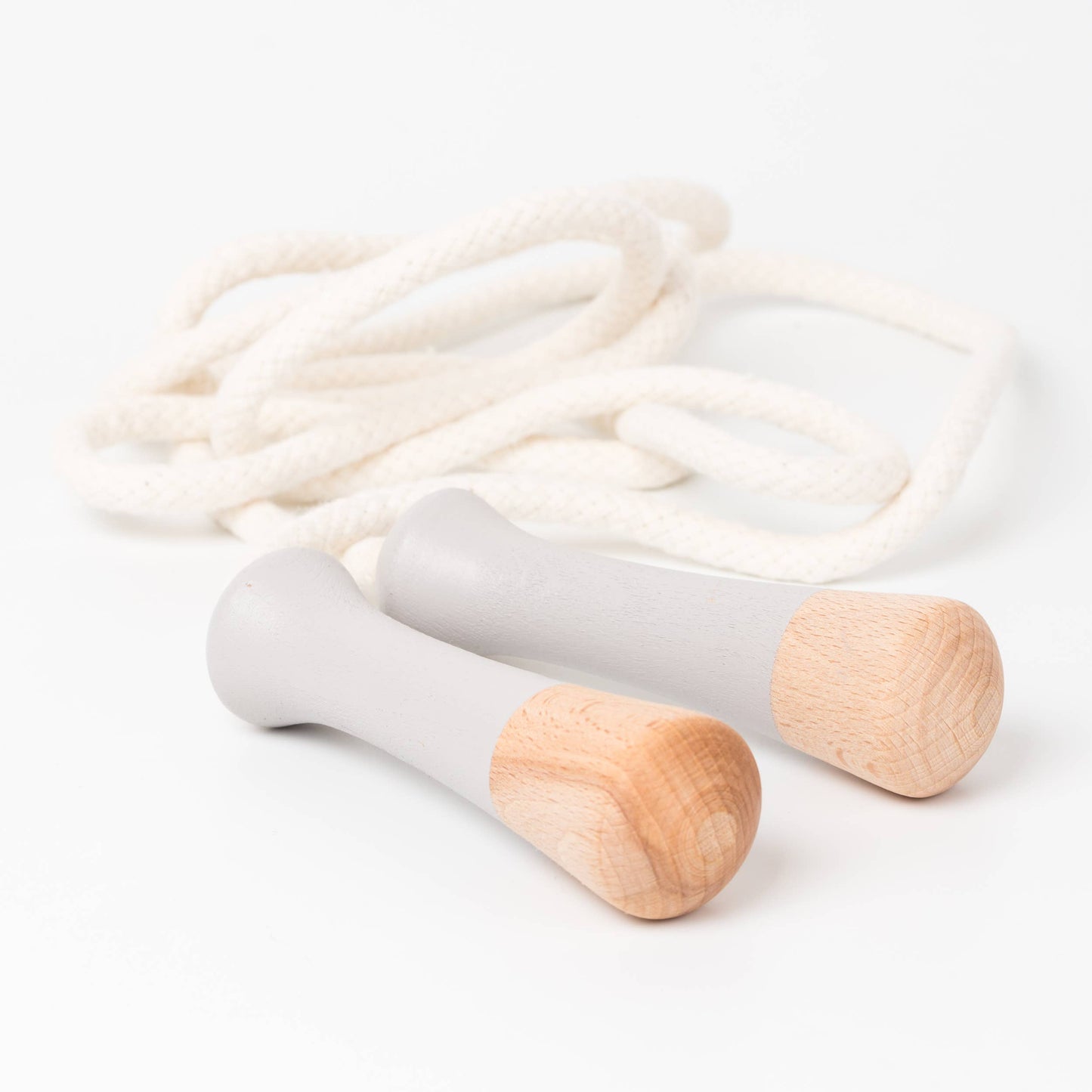 Corde à sauter enfant coton naturel bois hêtre Me&mine
