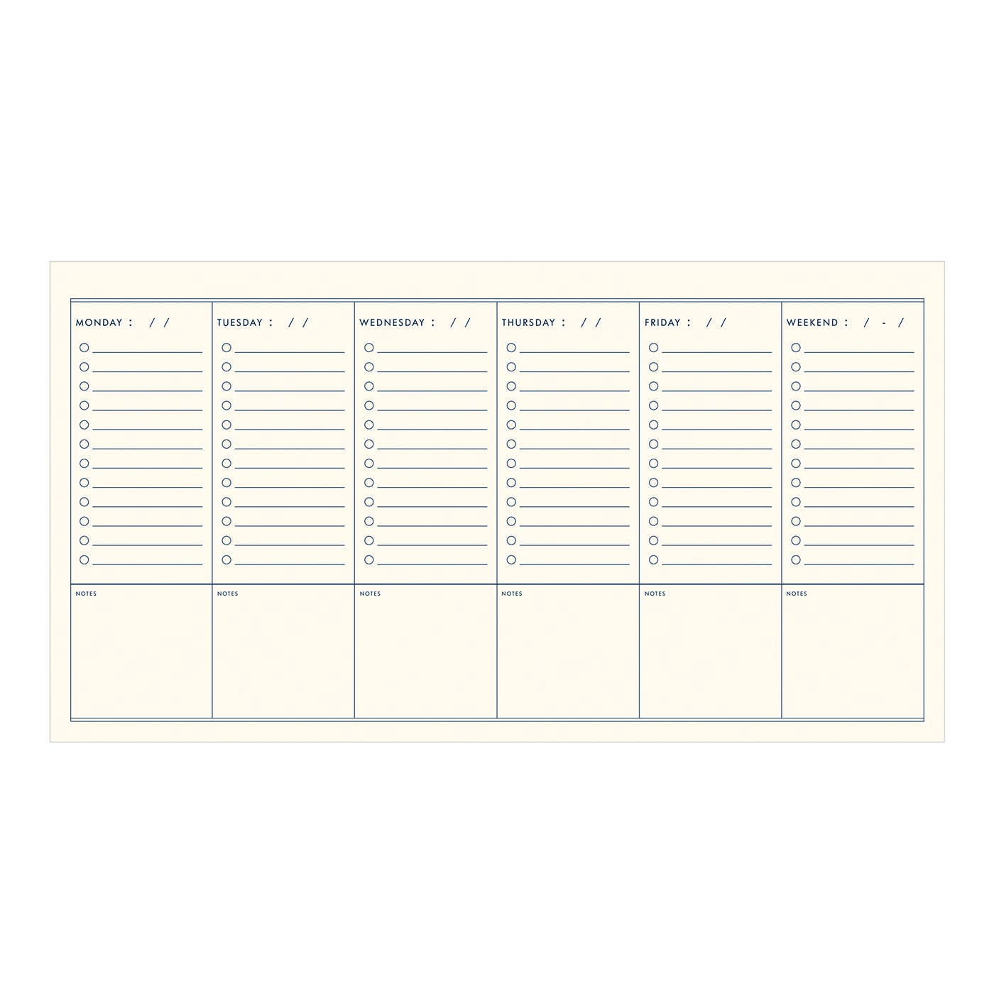 Planificateur hebdomadaire simple To Do sans date