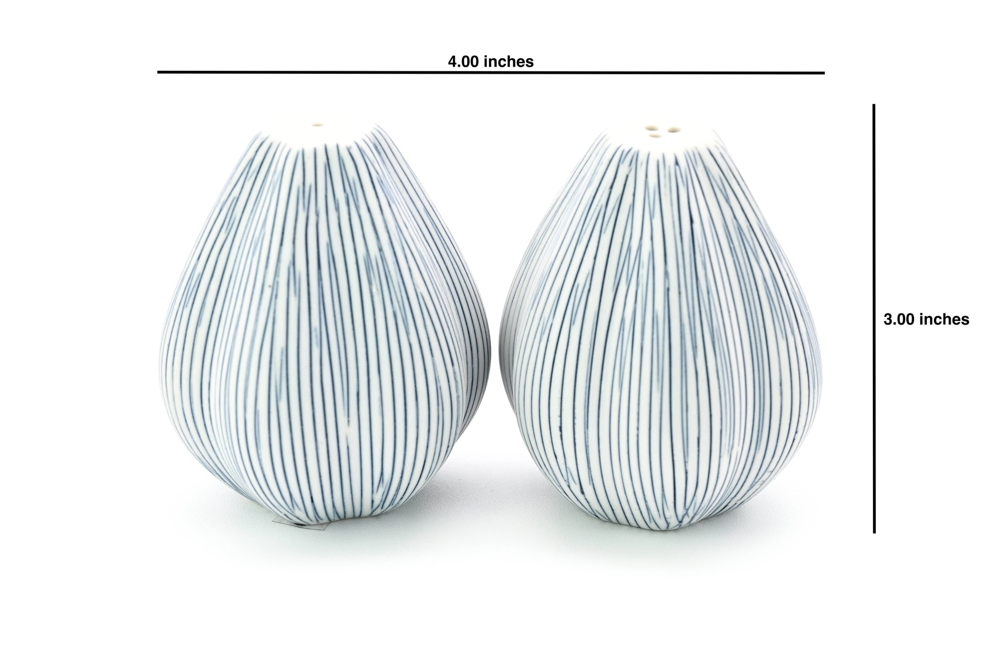 Set de salière et poivrière en porcelaine artisanale Champa de Art Floral Trading LLC, avec motifs élégants.