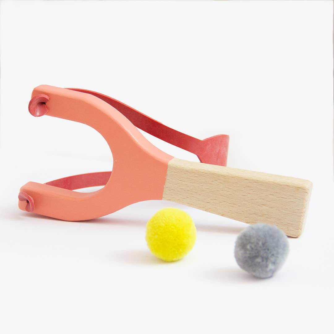 Catapulte en bois de hêtre pour enfants | Jouet artisanal écologique