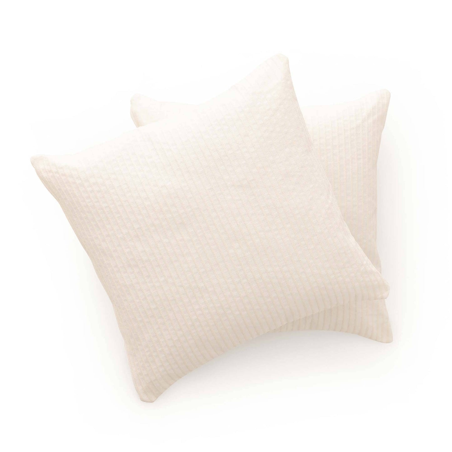 Lot de 2 housses de coussin jacquard rayées 45x45 cm coton polyester BANA