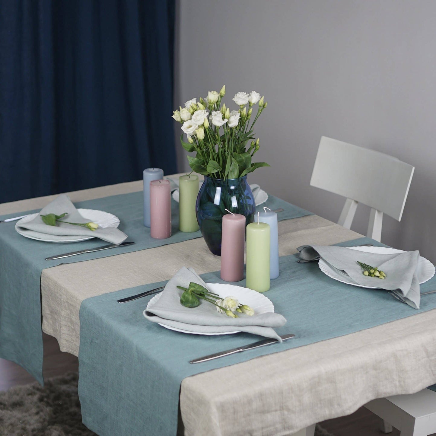 Chemin de table en lin 40 x 140 cm