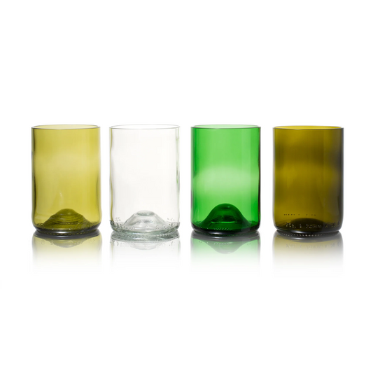 Verres à eau recyclés brun de 330 ml de la marque Rebottled, lot de 4 verres en verre écologique.
