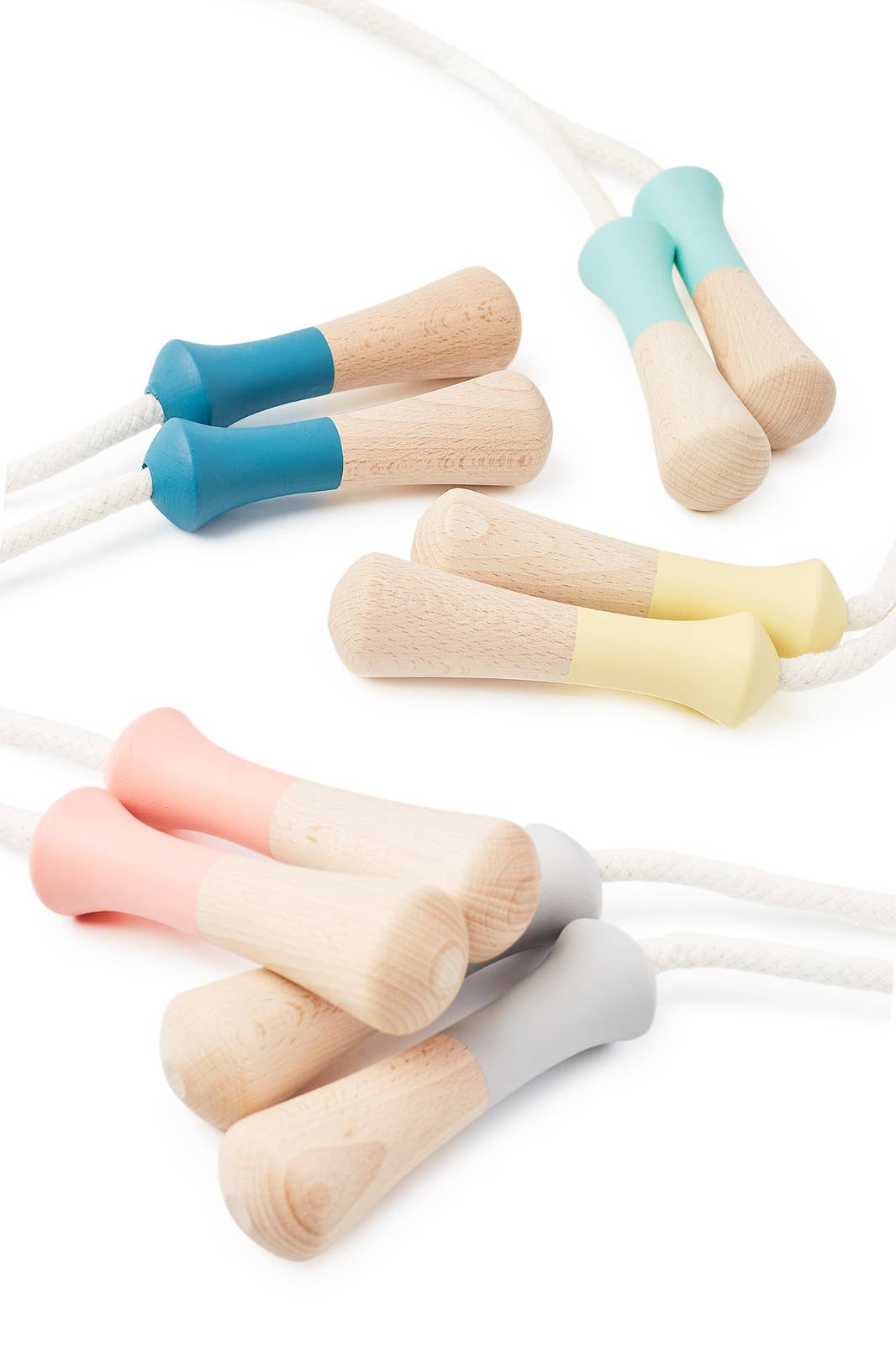 Corde à sauter enfant coton naturel bois hêtre Me&mine