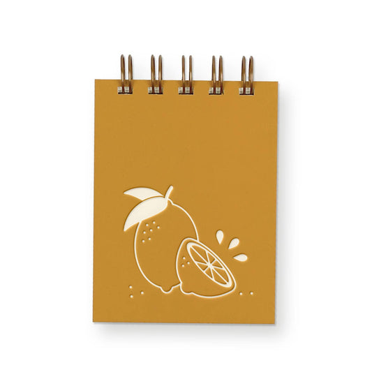Carnet Mini Jotter Ruff House Print Shop avec couverture citron jaune et pages blanches pour notes et croquis.