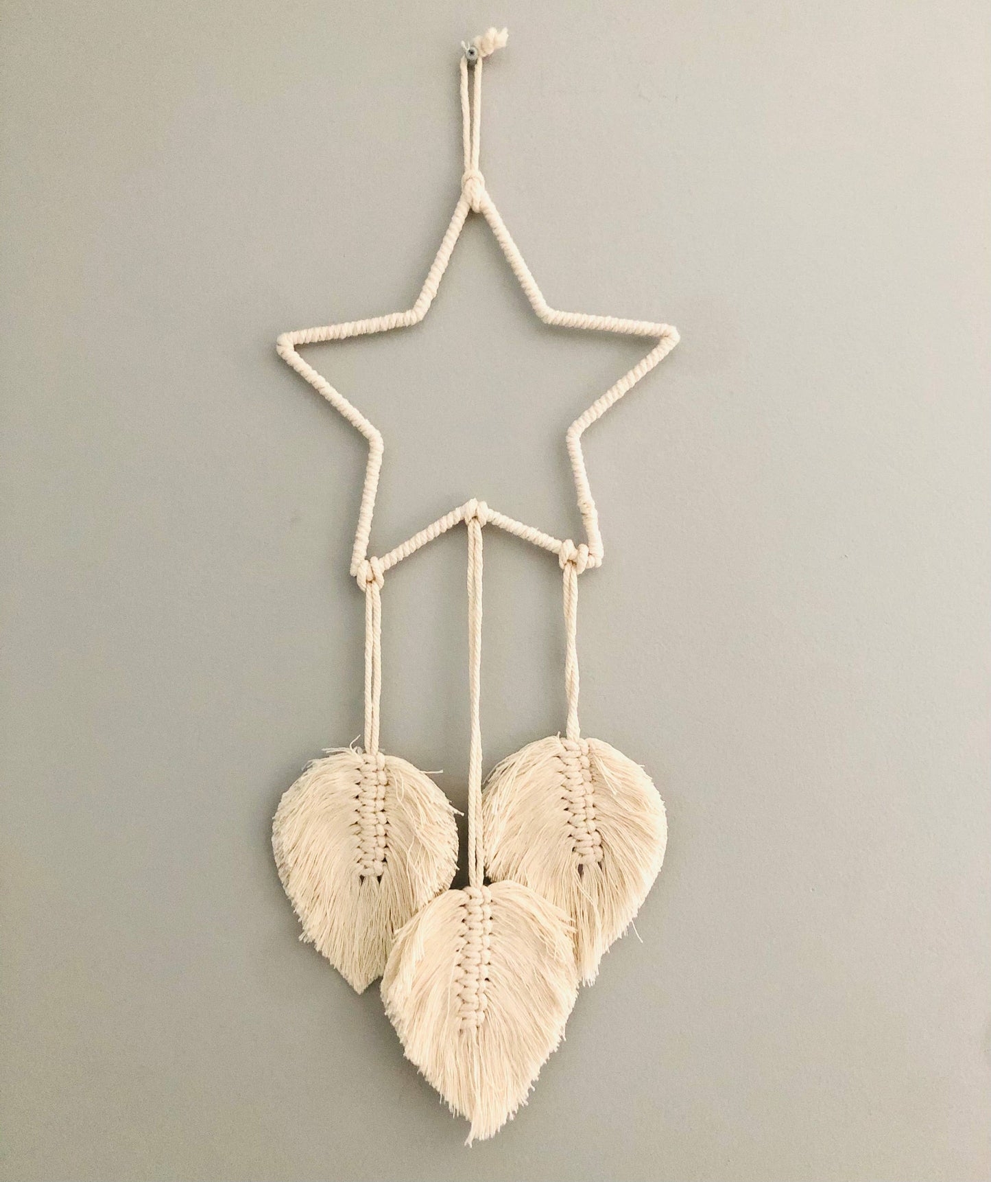 Attrape-rêves étoile macramé coton décoration murale bohème