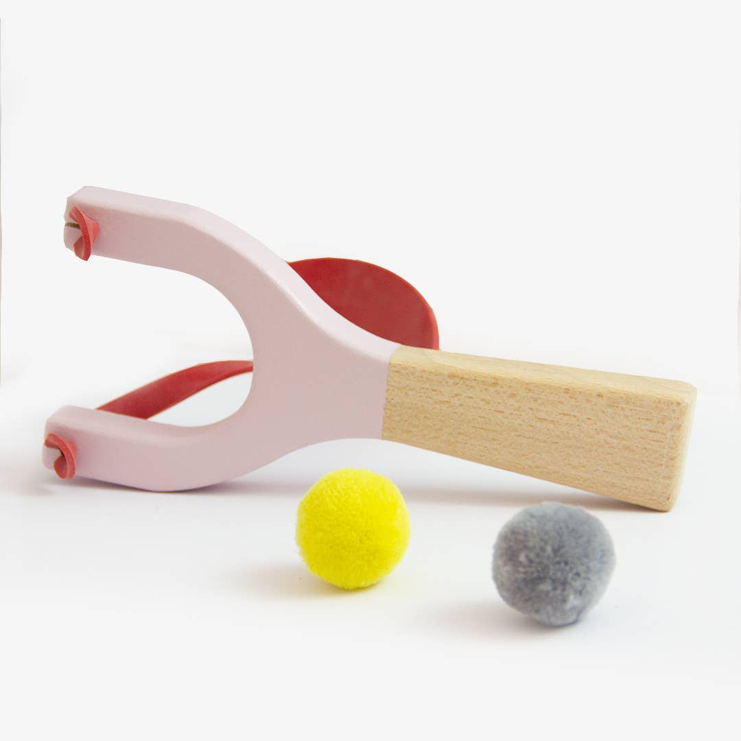 Catapulte en bois de hêtre pour enfants | Jouet artisanal écologique