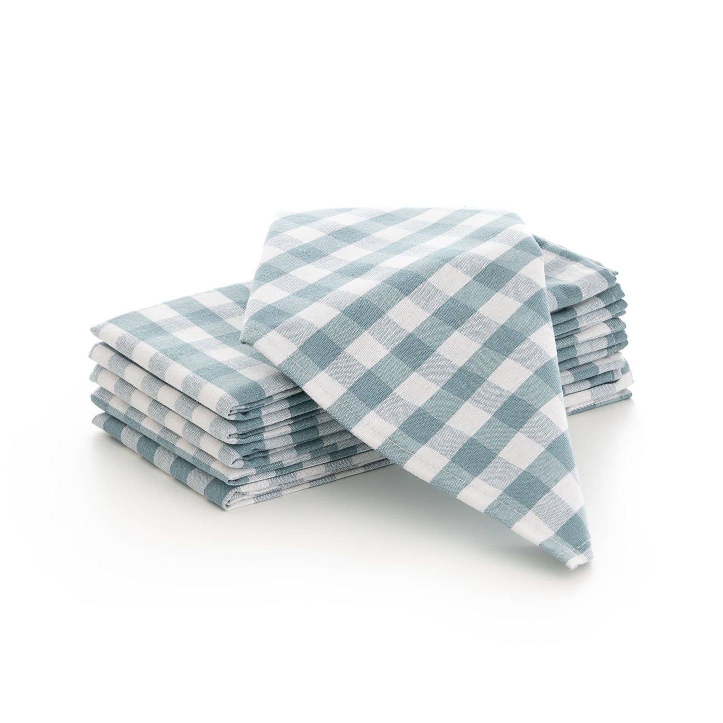 Lot de 6 serviettes vichy coton 45x45 cm – Qualité hôtelière
