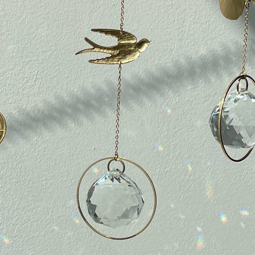 Attrape-soleil Hirondelle Cristal Prisme Fenêtre Décoration Lumière