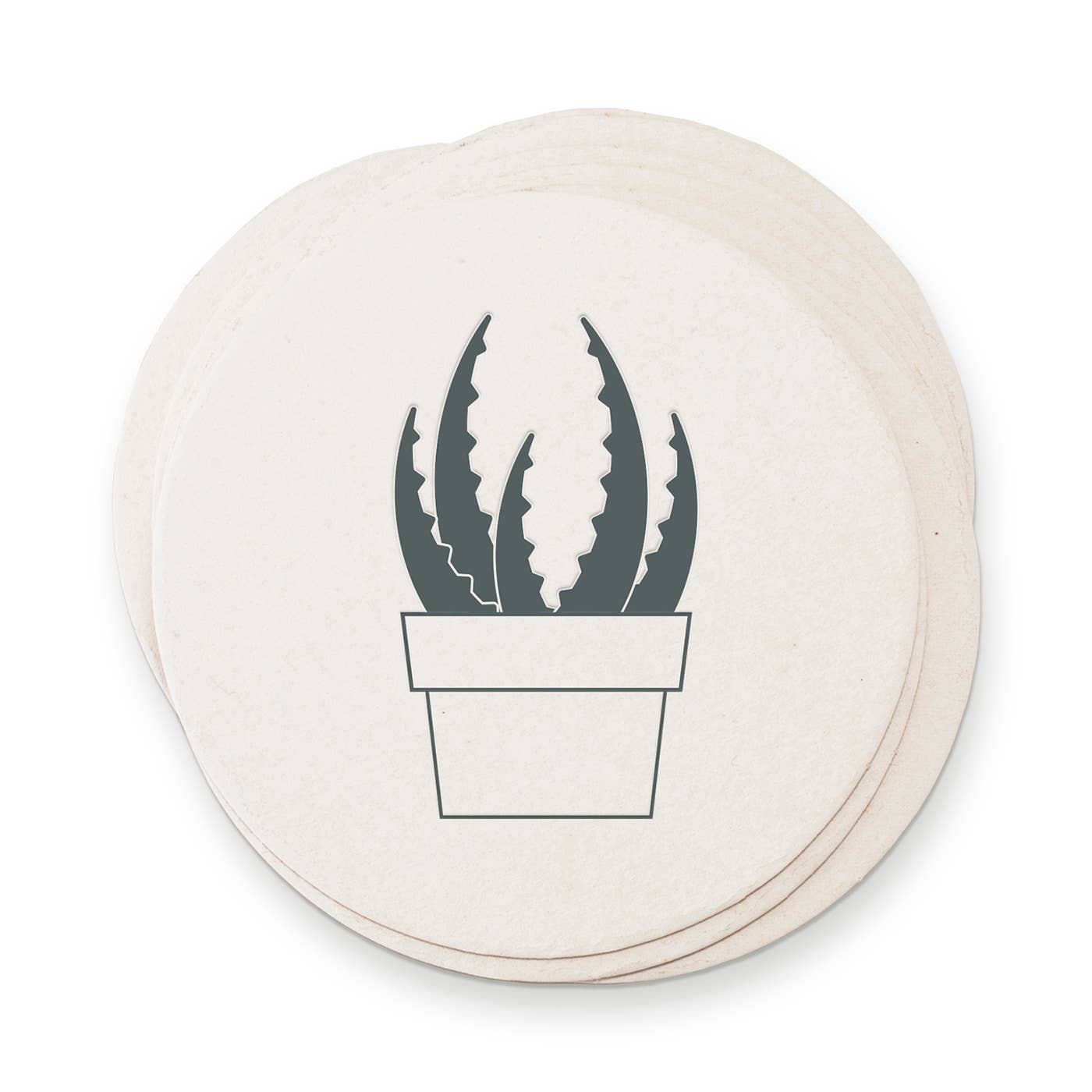 Sous-verres en papier letterpress succulents