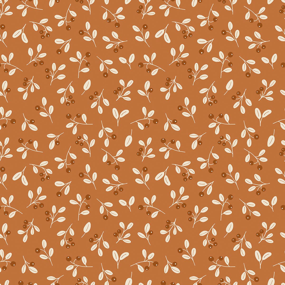 Papier peint baies sauvages chameau 50cm x 10m