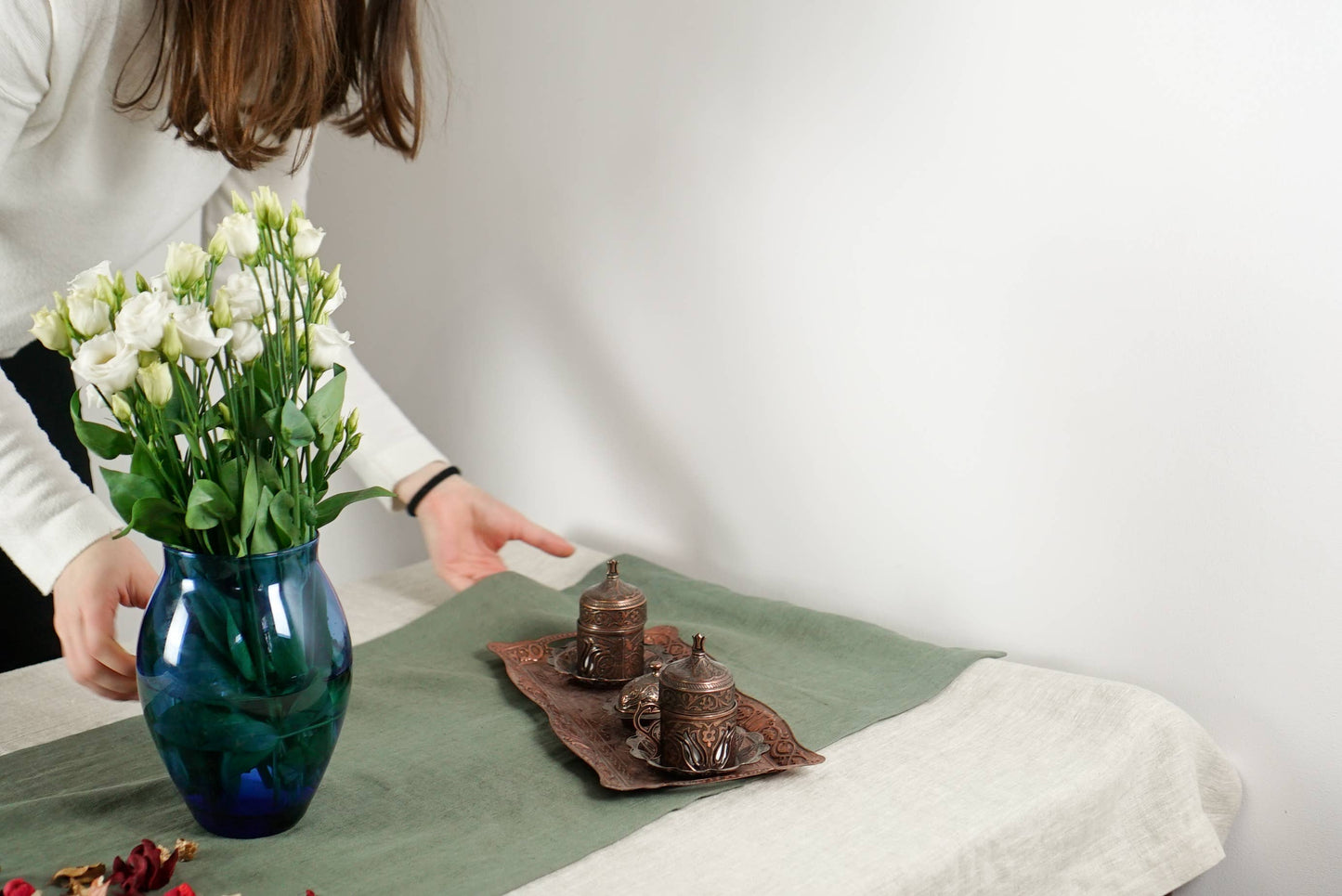Chemin de table en lin 40 x 140 cm