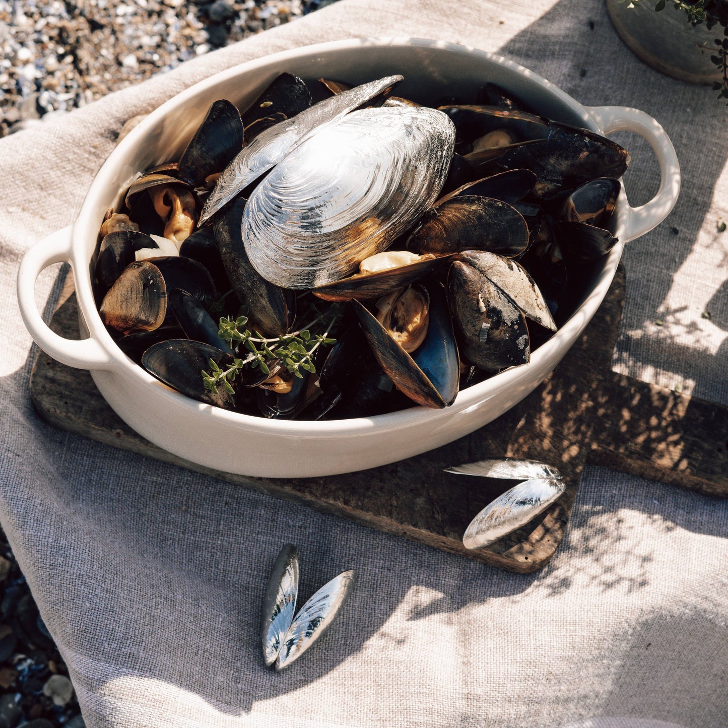 Couverts à moules de Zeeland en étain pur