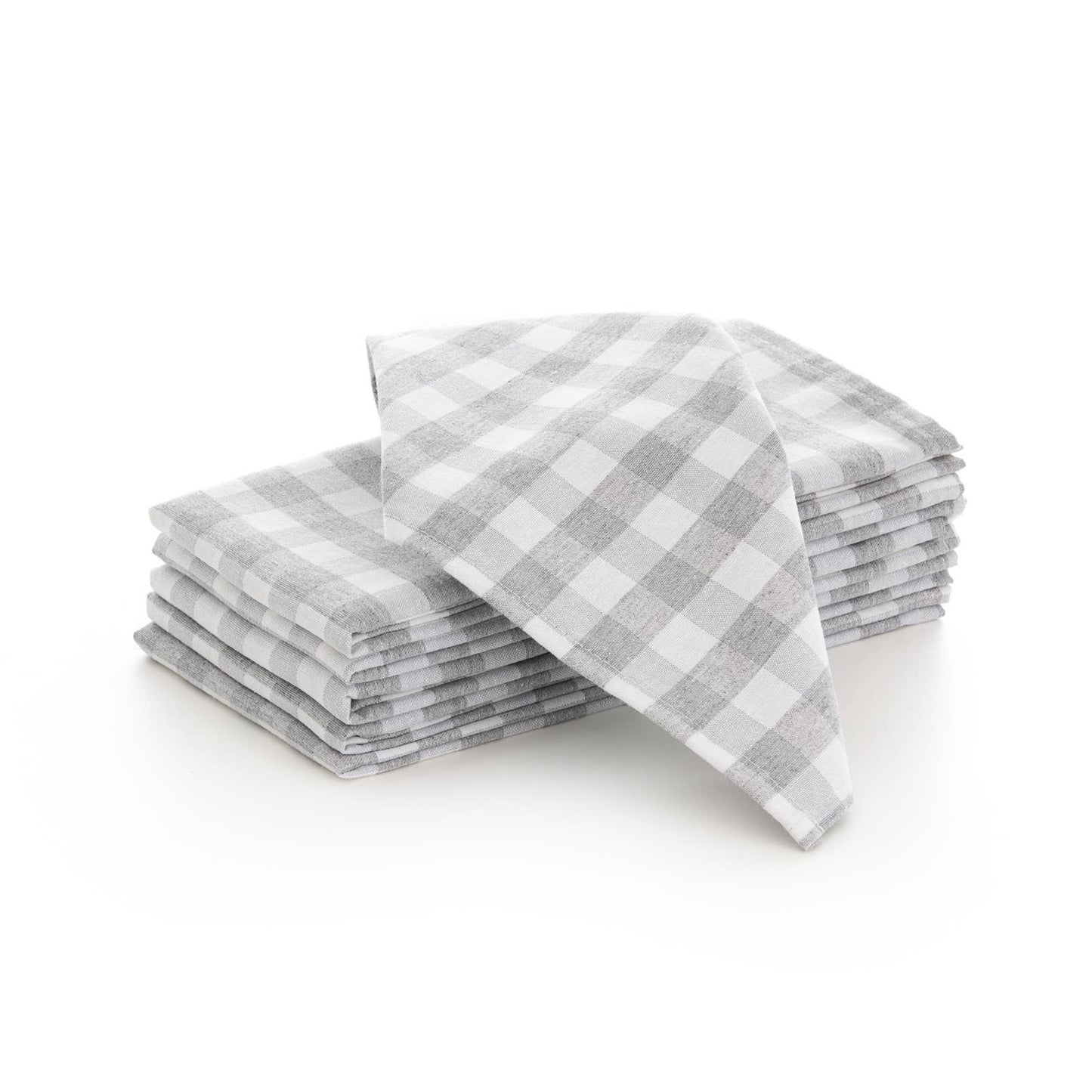 Lot de 6 serviettes vichy coton 45x45 cm – Qualité hôtelière