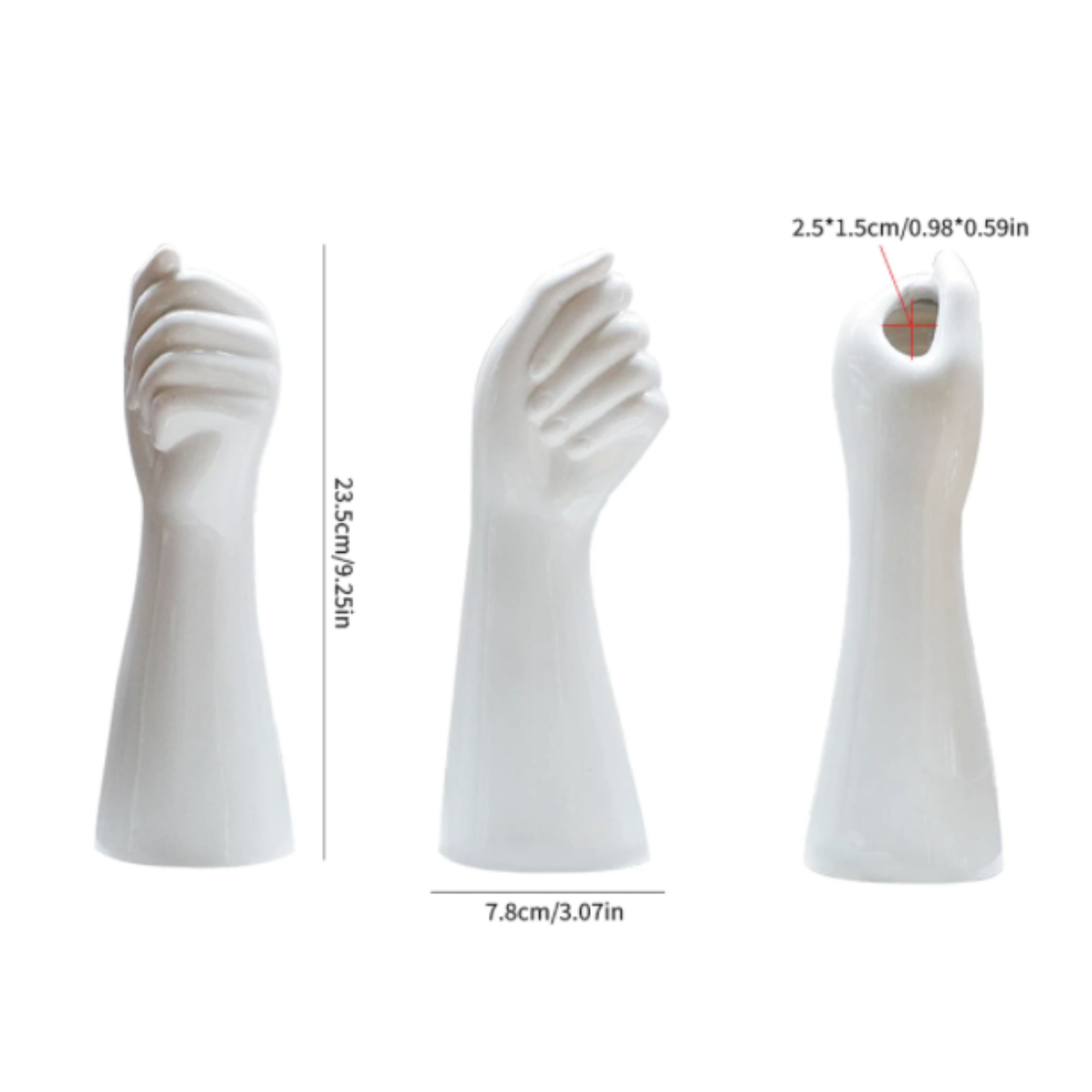 Vase en céramique en forme de main