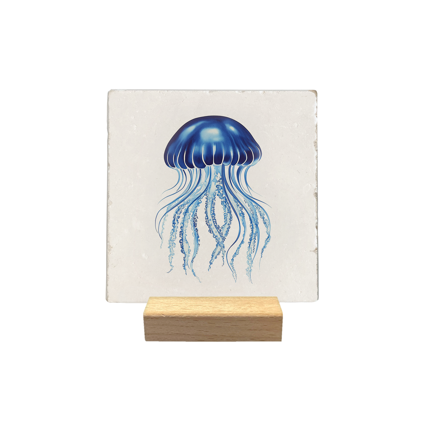 Carreau Jellyfish pierre naturelle gravée