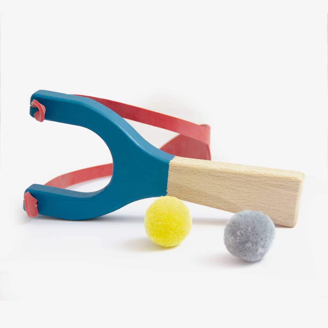 Catapulte en bois de hêtre pour enfants | Jouet artisanal écologique
